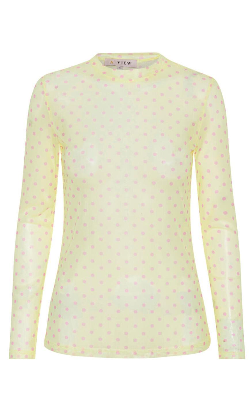 -view Bluse Silke Mesh Yellow
