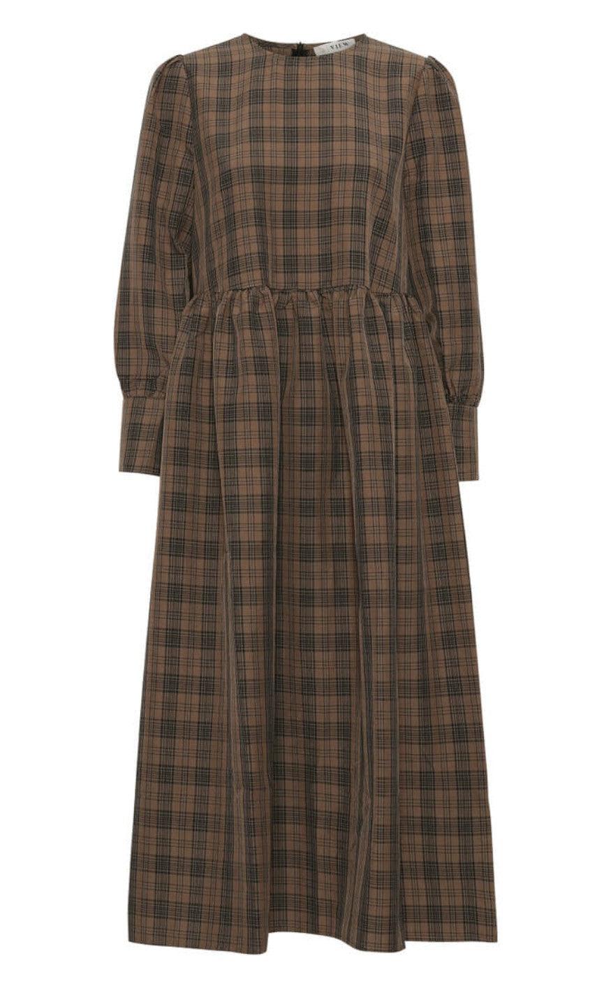 -view Kjole Ocean Long Brown Check