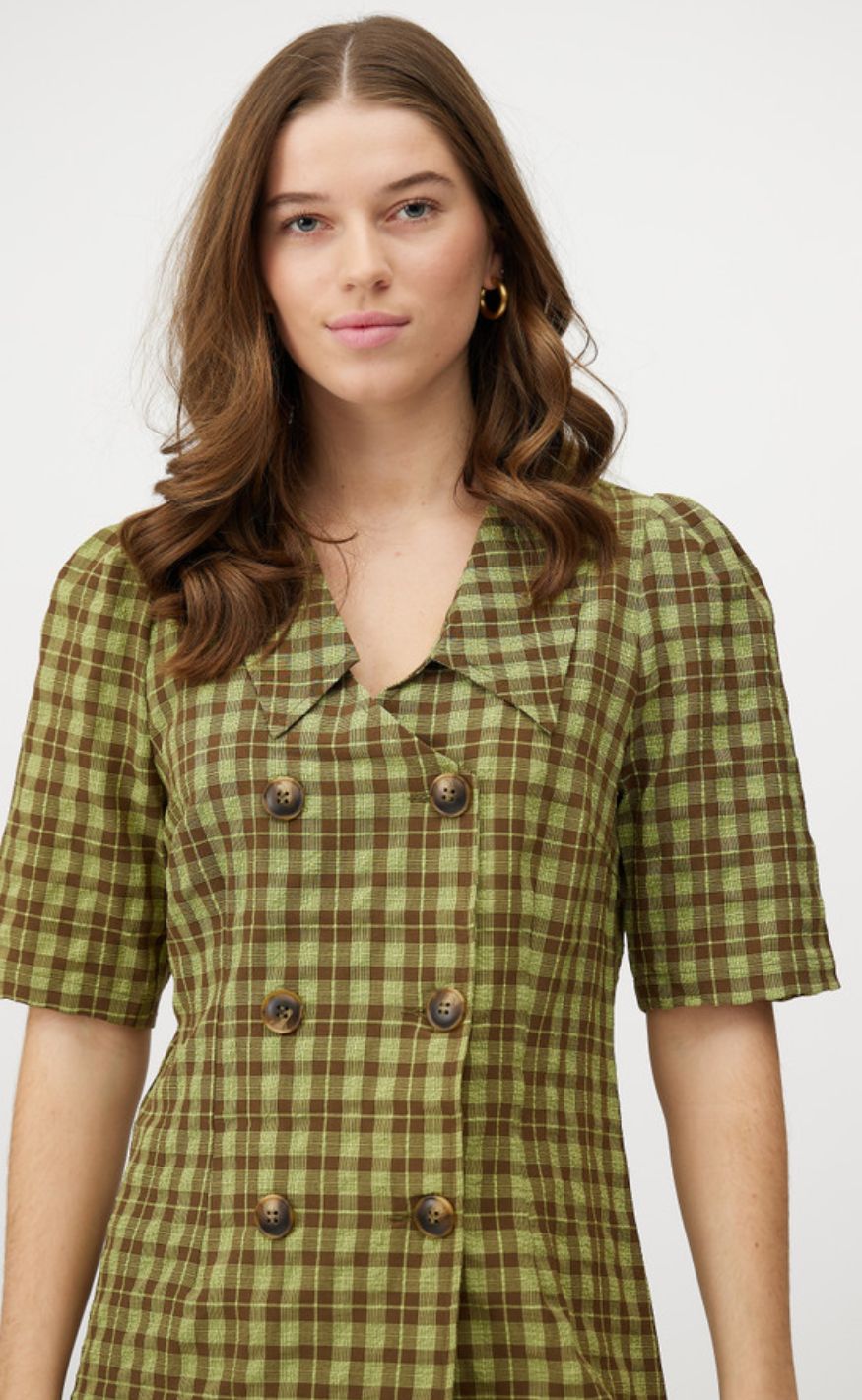 -view Kjole Sally Checkered Brown