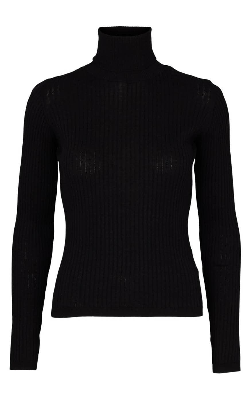 Basic Apparel Bluse Alisia  -neck Black