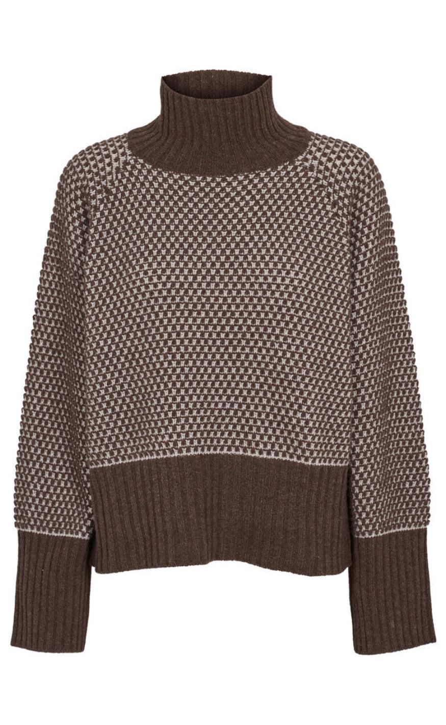 Basic Apparel Strik Line -neck Light Grey Brown