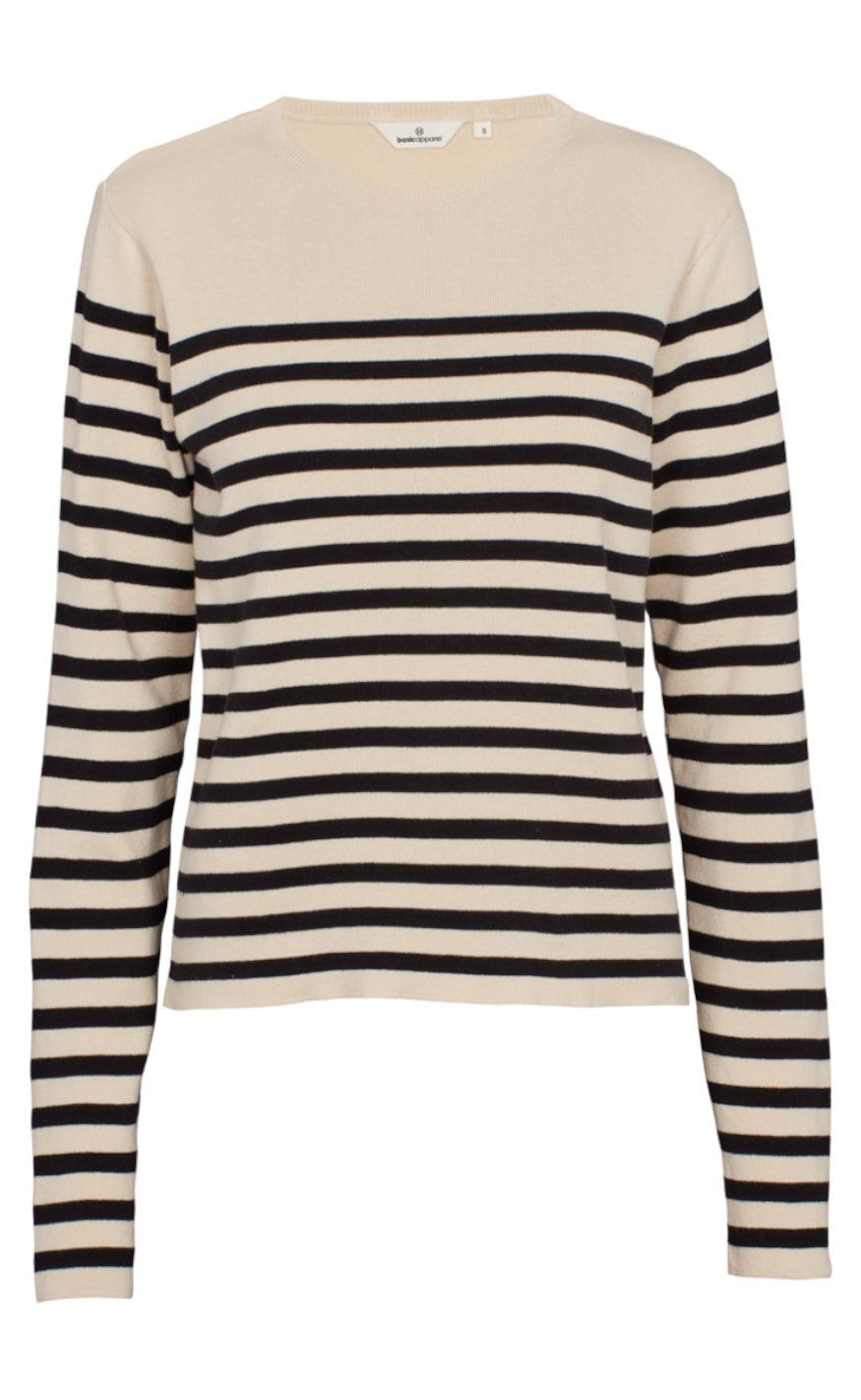 Basic Apparel Sweater Sailor Stripe Birch Black