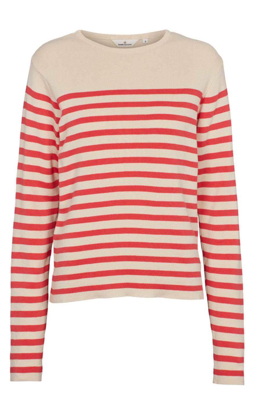 Basic Apparel Sweater Sailor Stripe Birch Cayenne