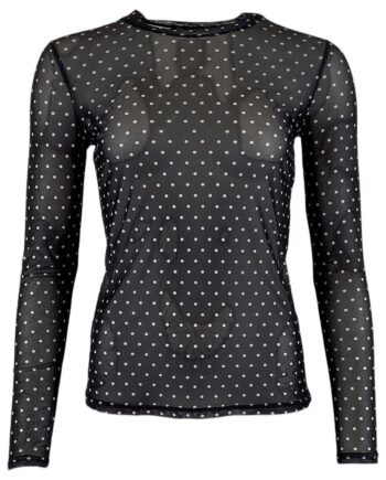 Black Colour Bluse Annie Mesh Black Dot