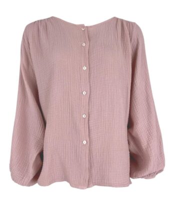 Black Colour Bluse Dune Puff Rose