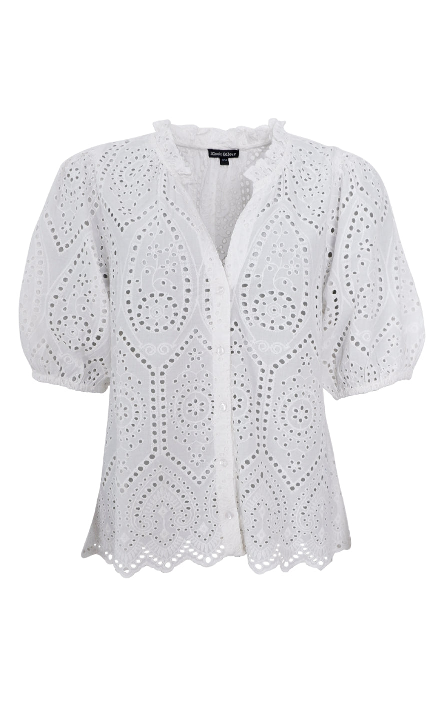Black Colour Bluse Elva White