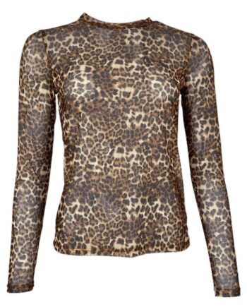 Black Colour Bluse Florence Mesh Leopard