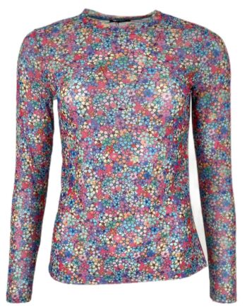 Black Colour Bluse Florence Mesh Multi Daisy