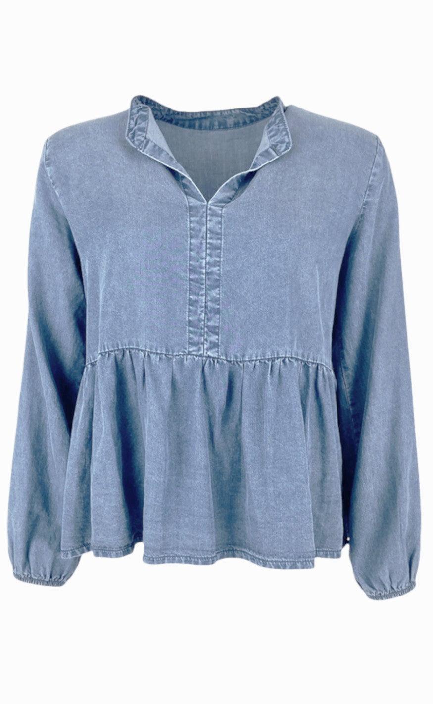 Black Colour Bluse Frigg Denim Denim Blue