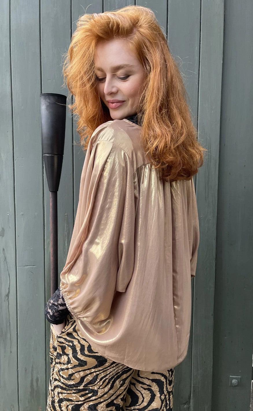 Black Colour Bluse Gabrielle Gold