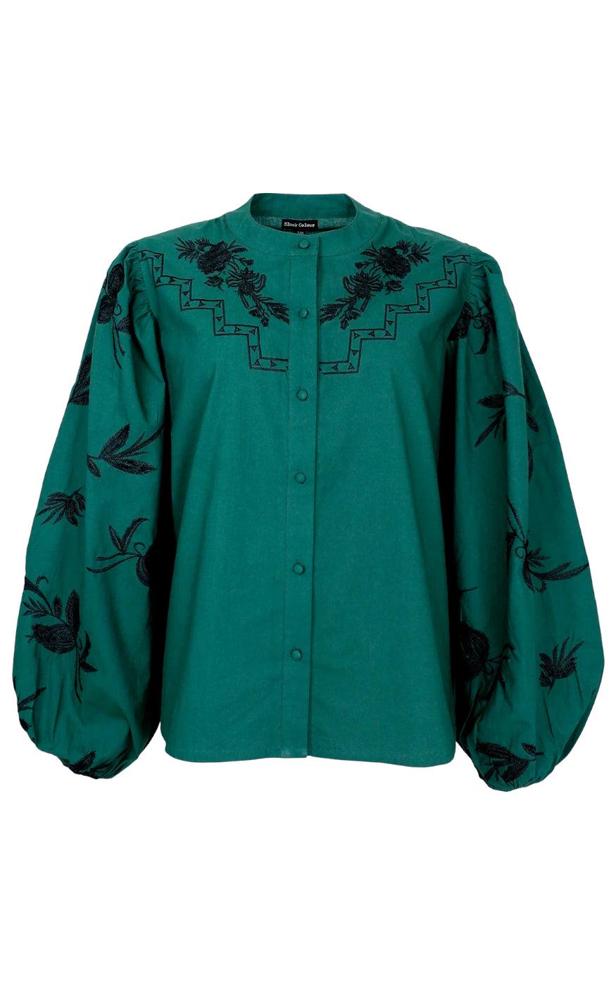 Black Colour Bluse Maren Green