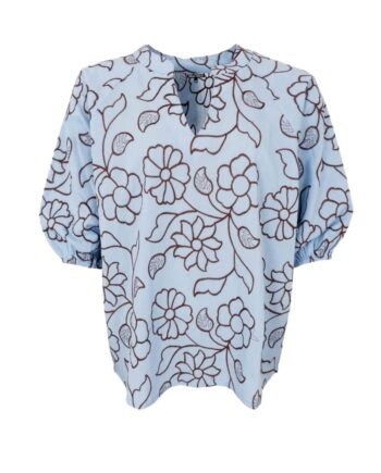 Black Colour Bluse Marriot Lt  Blue