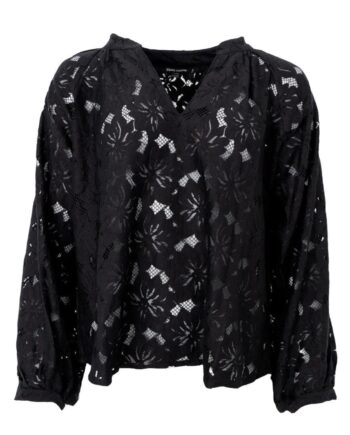 Black Colour Bluse Nelly Flower Black