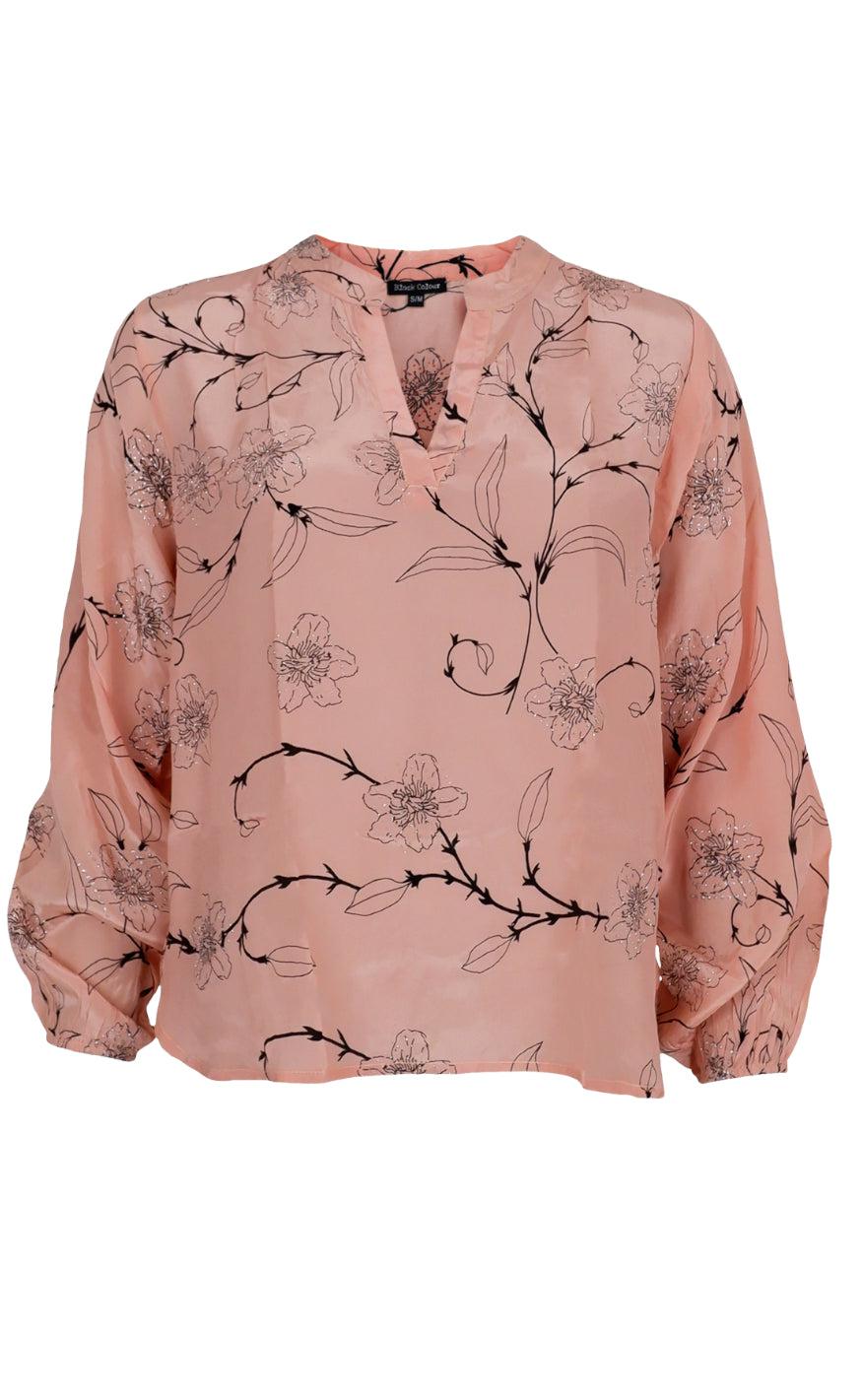Black Colour Bluse Siana Rose Powder