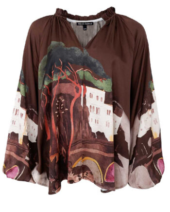 Black Colour Bluse Toscana Coffee