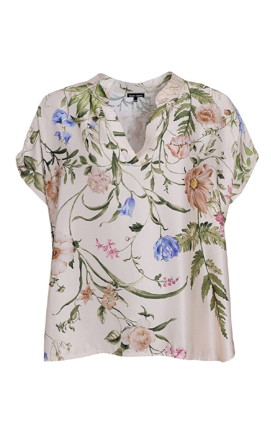 Black Colour Bluse Zennia Champagne Flower
