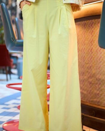 Black Colour Bukser Davina Wideleg Lt  Yellow