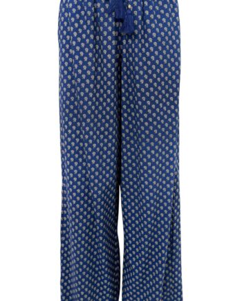Black Colour Bukser Flora Blue Foral