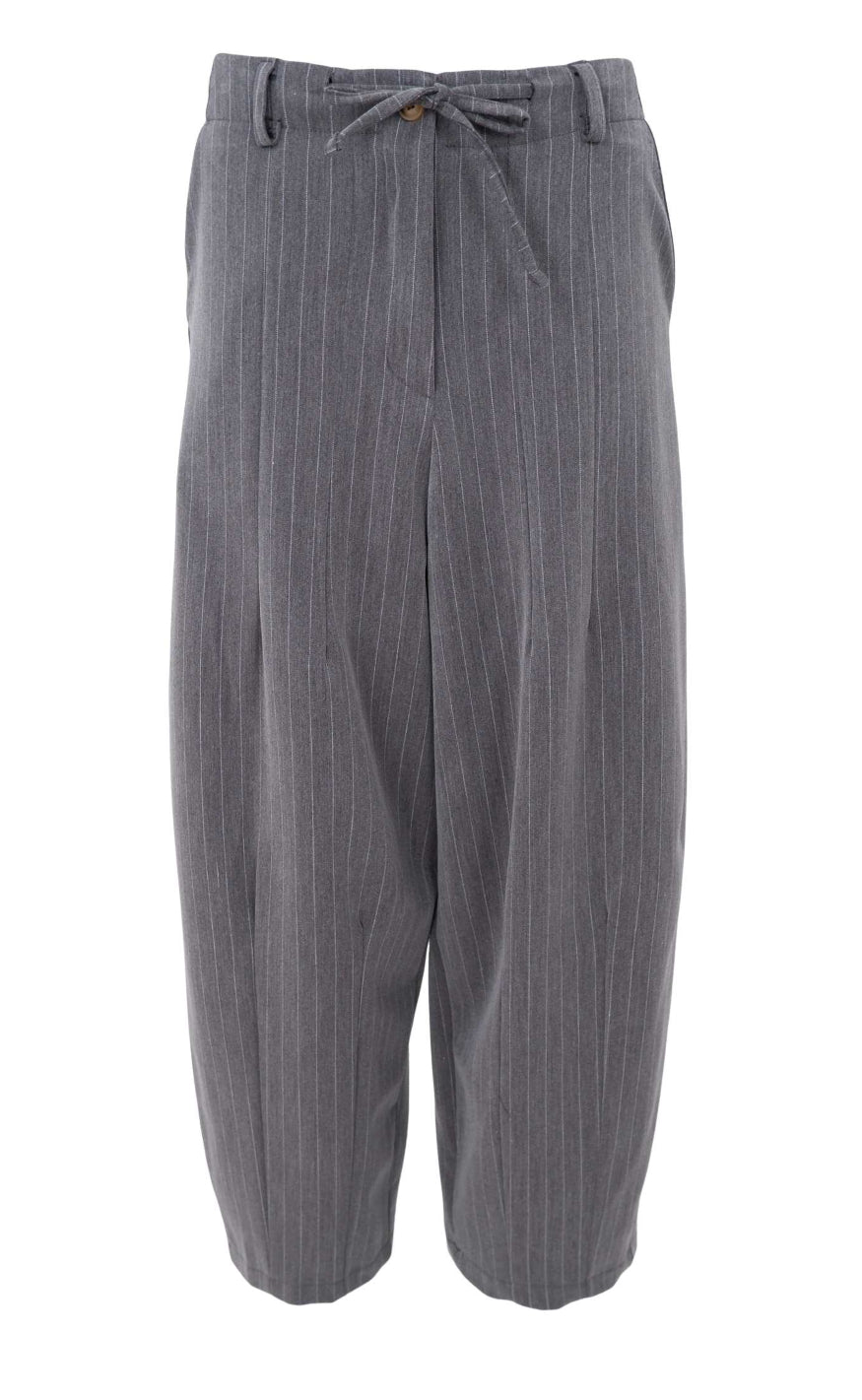 Black Colour Bukser Verona Barrel Grey