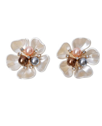 Black Colour Button Covers Eileen   Pcs  Pearl Flower