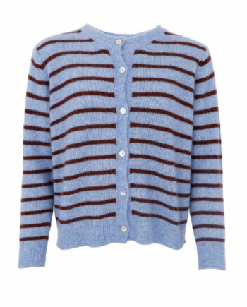 Black Colour Cardigan Dell Striped Blue