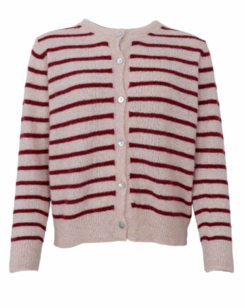 Black Colour Cardigan Dell Striped Wine