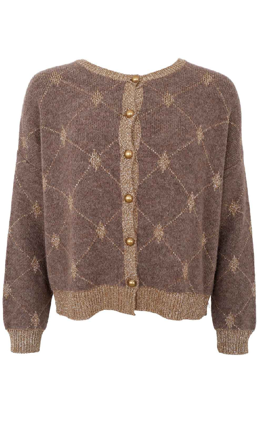Black Colour Cardigan Elva Taupe