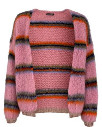 Black Colour Cardigan Tailor Brushed Exotic Pink