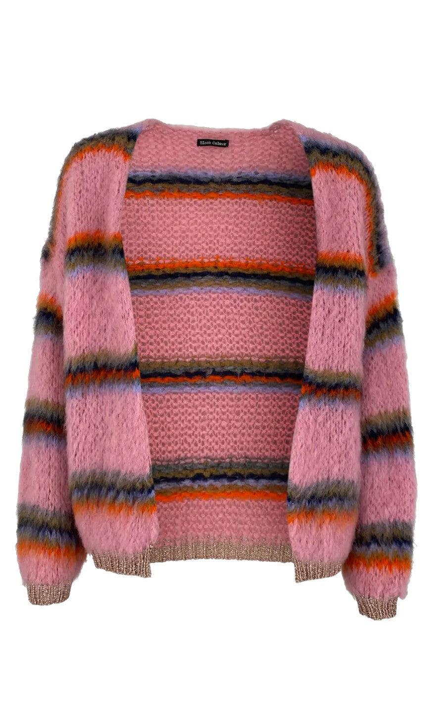 Black Colour Cardigan Tailor Brushed Exotic Pink