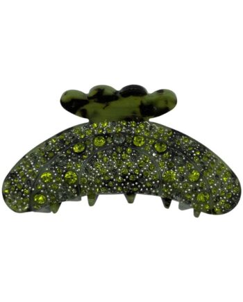 Black Colour Hårklemme Premium Rhinestone Army Leo