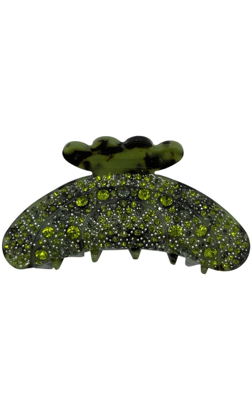 Black Colour Hårklemme Premium Rhinestone Army Leo