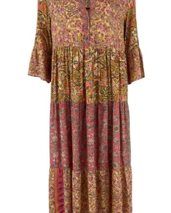 Black Colour Kjole Luna Boho Long Coral Mix