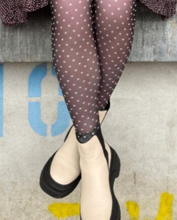 Black Colour Leggings Annie Mesh Black Dot