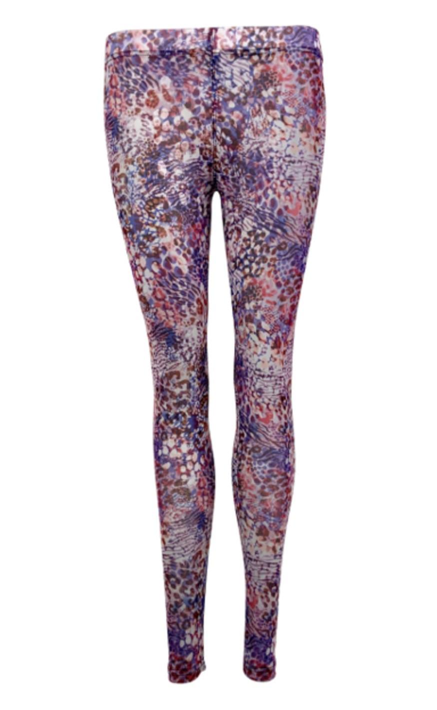Black Colour Leggings Florence Mesh Fuchsia