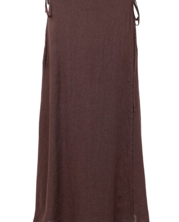 Black Colour Nederdel Melina Linen Coffee