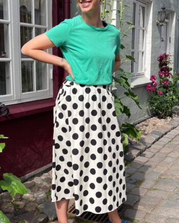 Black Colour Nederdel Polka Black