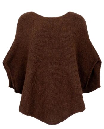 Black Colour Poncho Pella Coffee