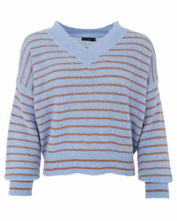 Black Colour Strik Dell Striped Lt  Blue