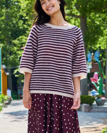 Black Colour Strik Dell Striped Plum