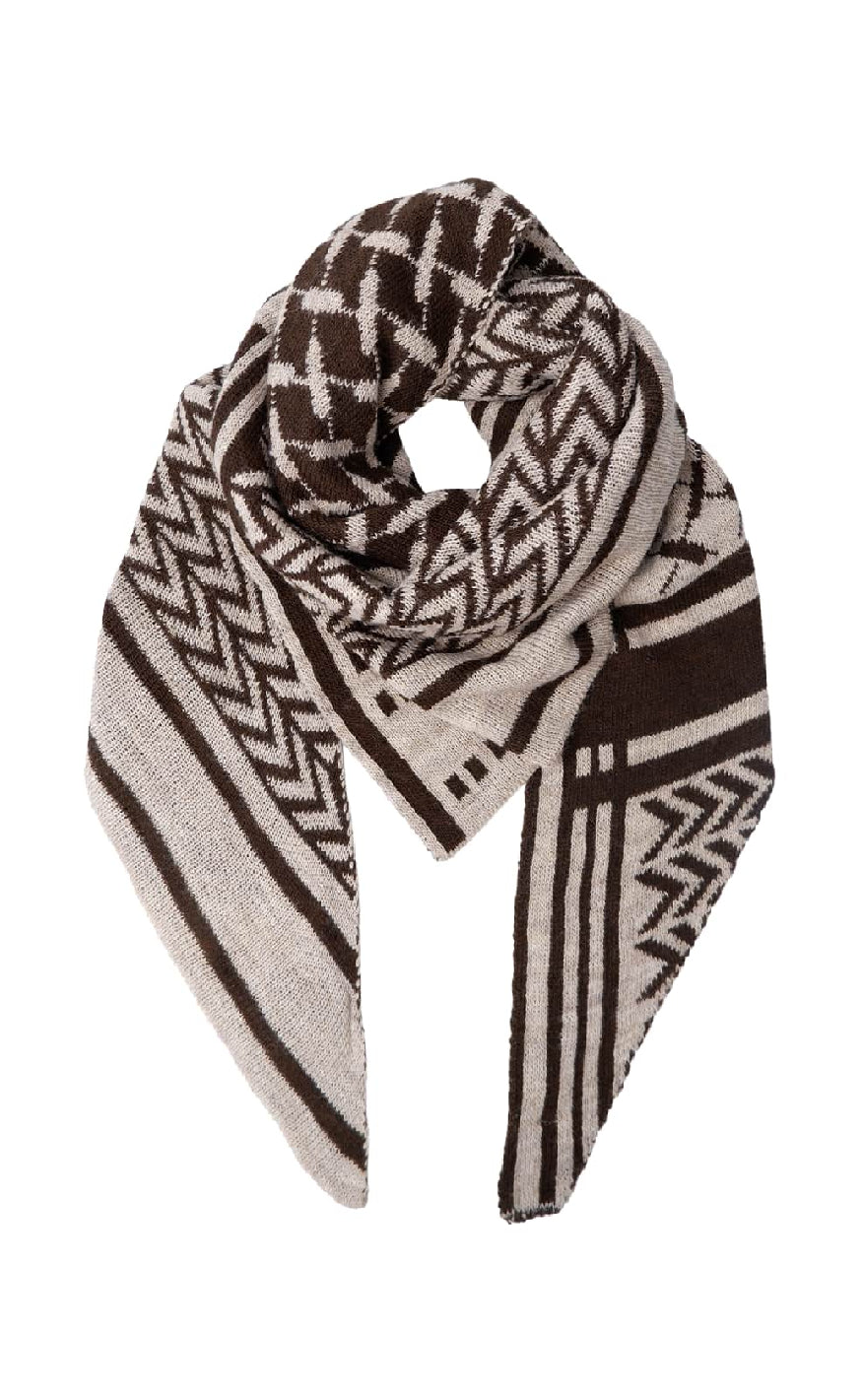 Black Colour Tørklæde Bex Triangle Mocca