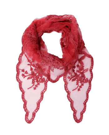 Black Colour Tørklæde Miriana Lace Berry Red