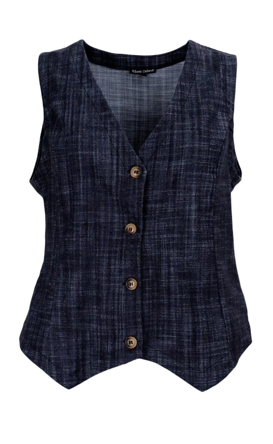 Black Colour Vest Box Black Denim