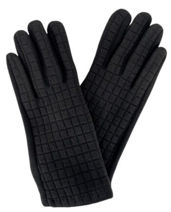 Black Colour  Waffle Gloves Black