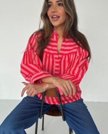 Continue Bluse Ida Stribe Pink
