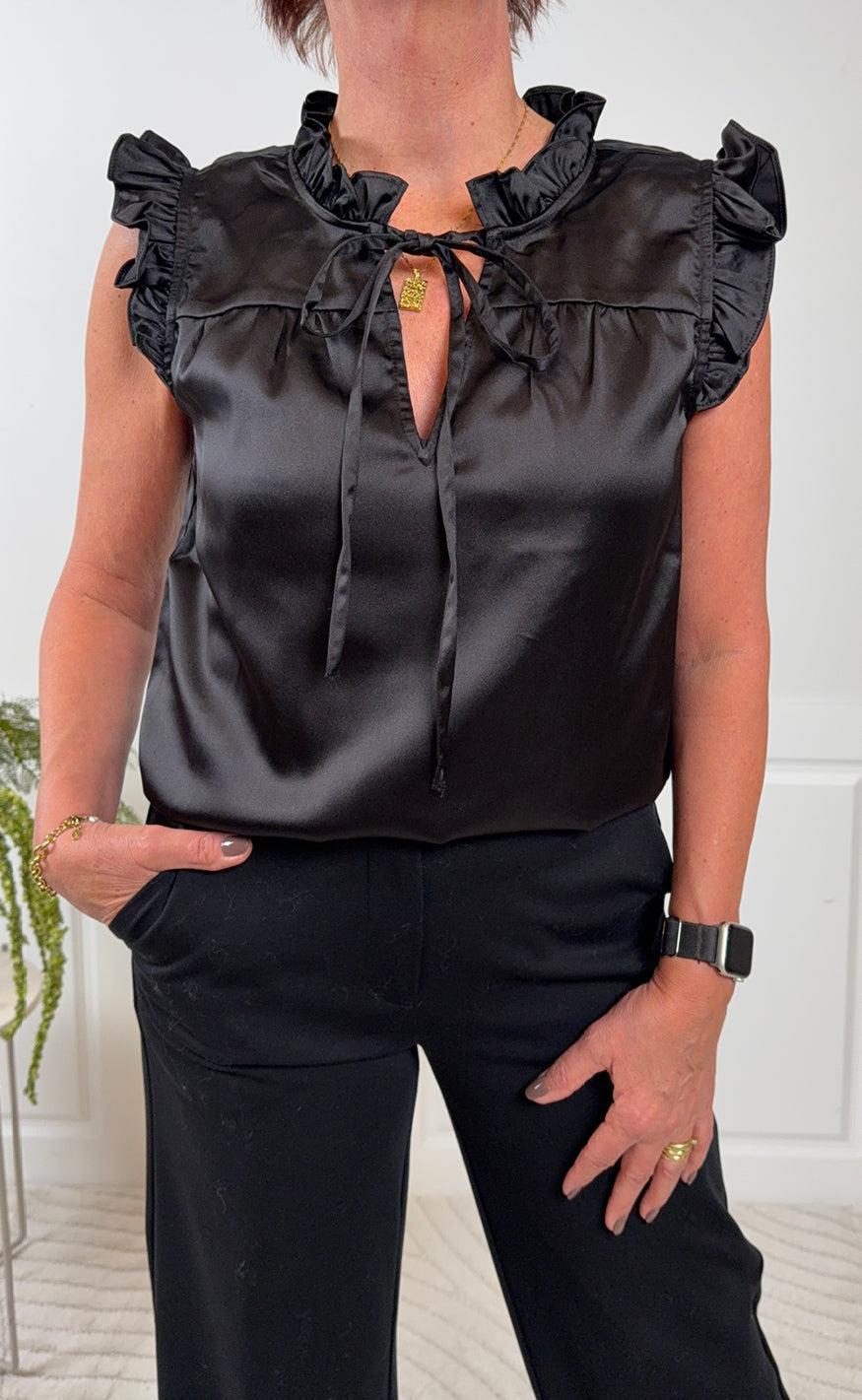 Continue Bluse Lilly Satin Black