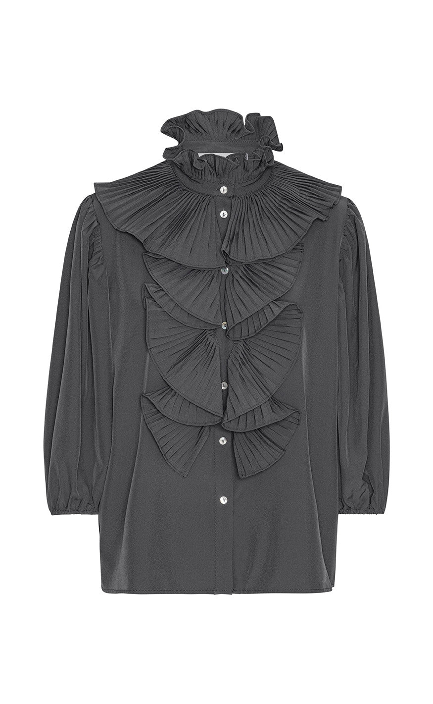 Continue Bluse Pernille Sleeve Dark Grey