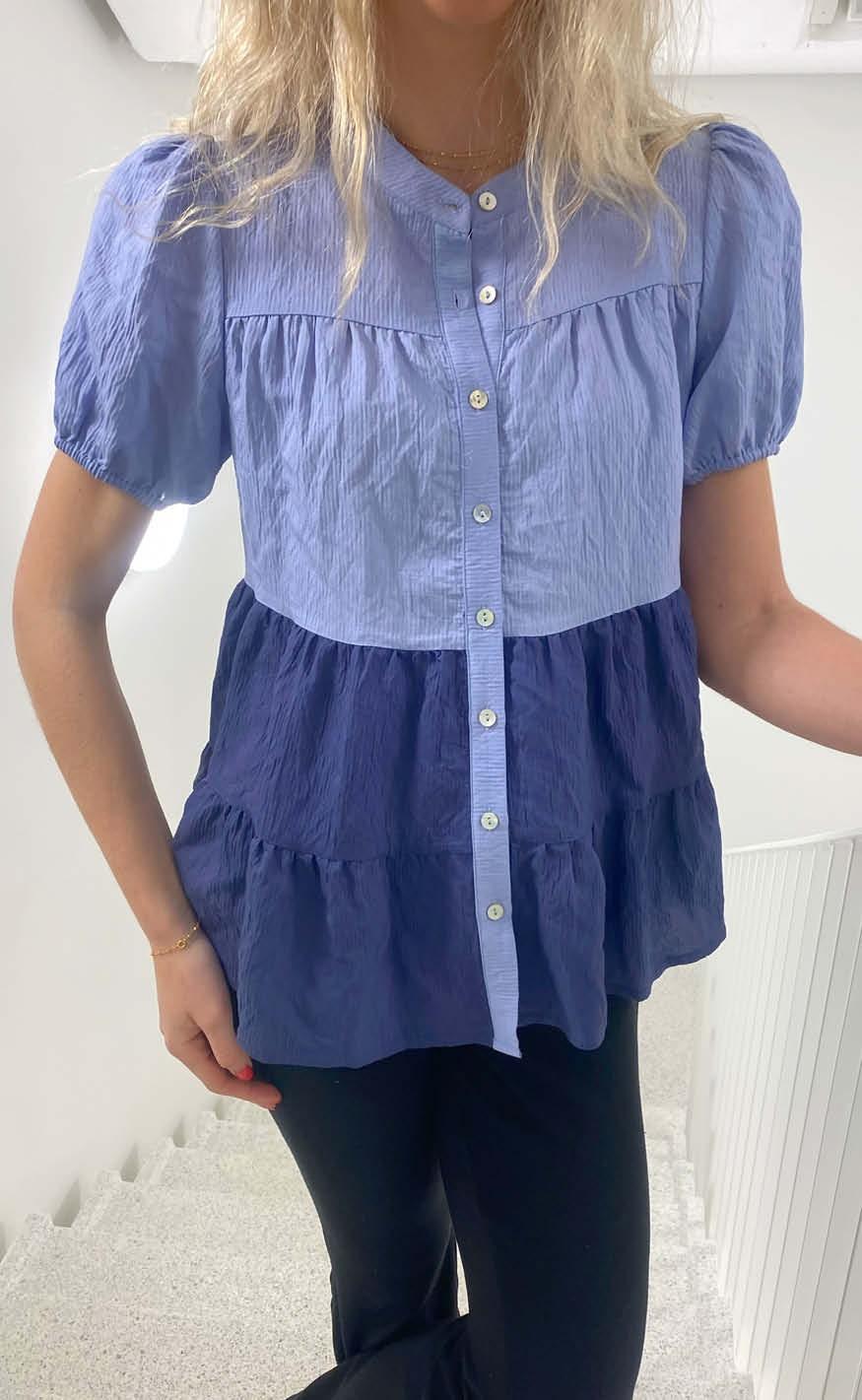 Continue Bluse Sanna Blue Colour Block