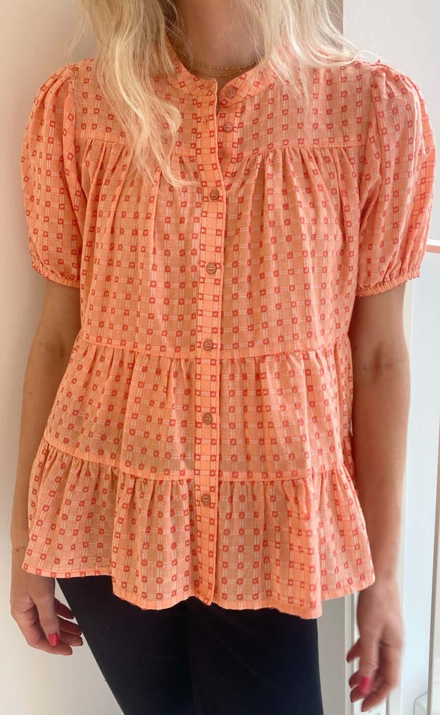 Continue Bluse Sanna Orange Orange Small Check