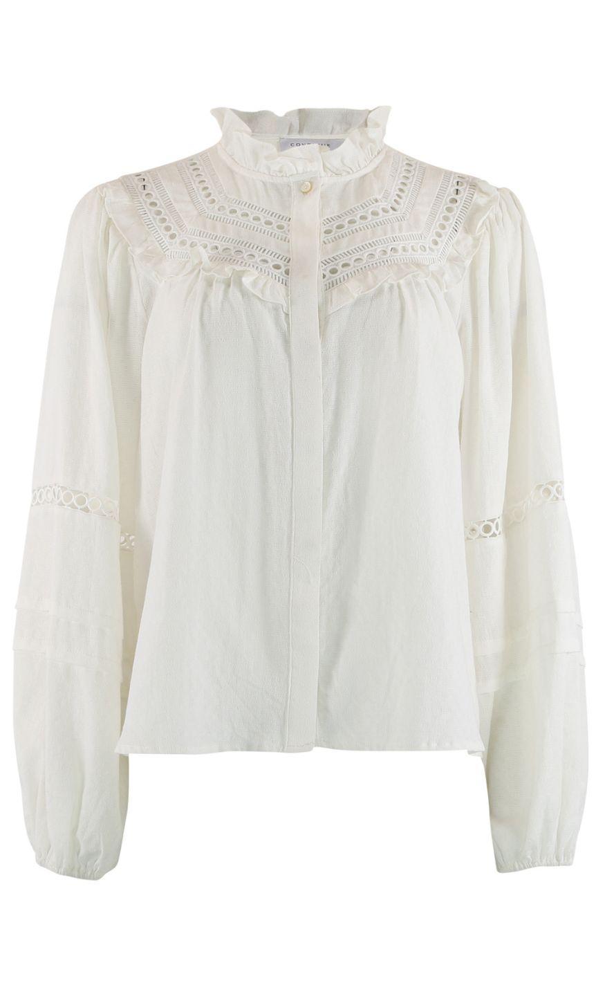 Continue Bluse Sienna Emb White