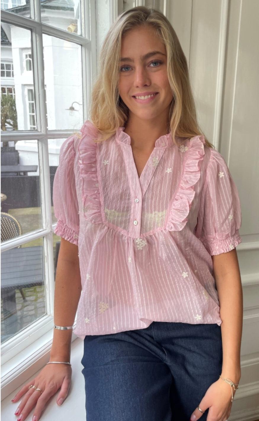Continue Bluse Silke Chiffon Rose